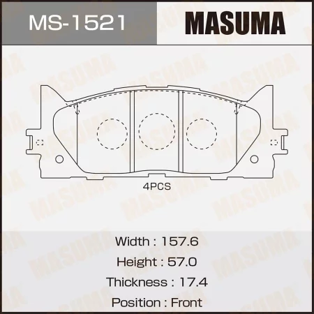 Колодка тормозная передняя Toyota Rav4, Camry 6- MASUMA Япония