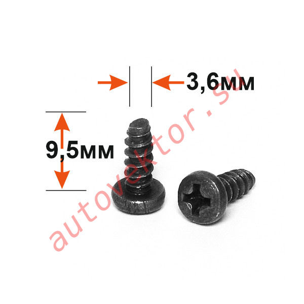 52 Саморез 3,6*9,5 цилиндр черный БЕЛЕБЕЙ