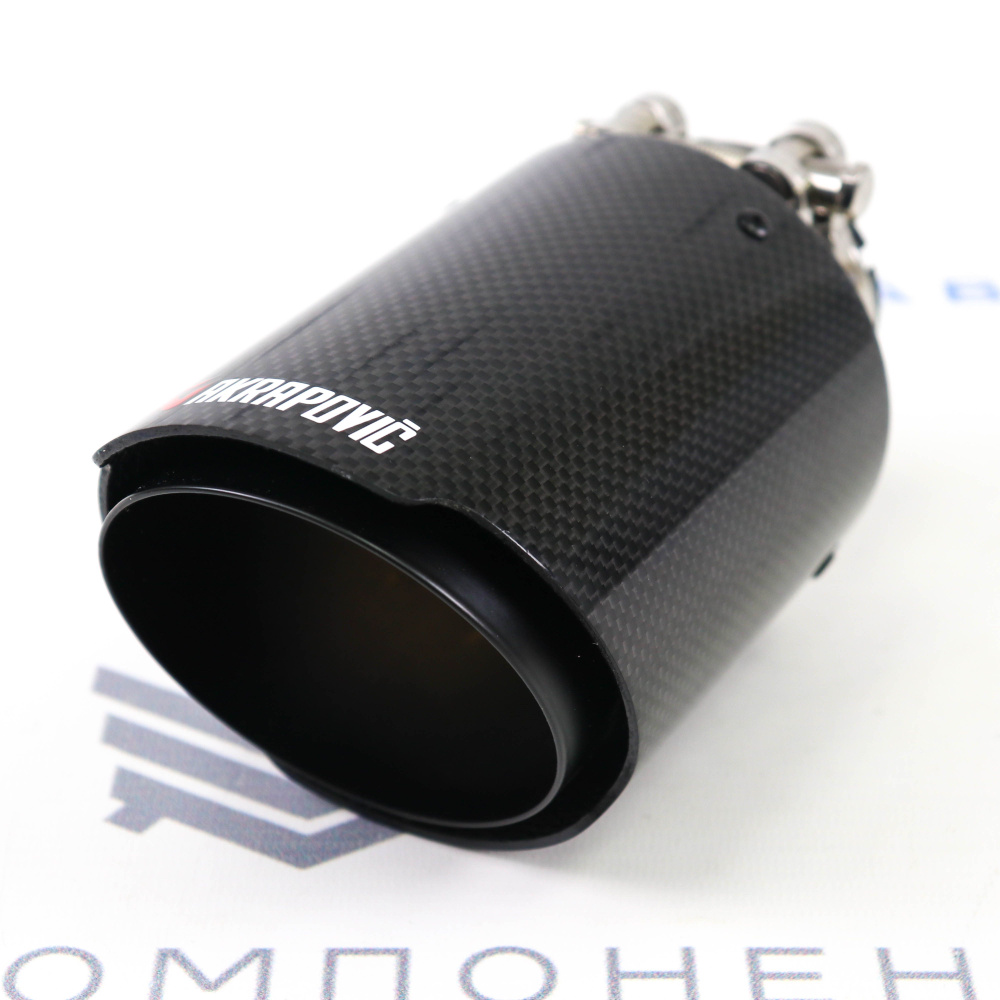 Насадка на глушитель (открытого типа) AKRAPOVIC (кованый карбон,черная) D-51