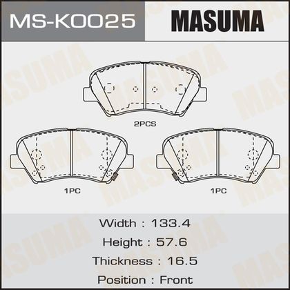 Колодка тормозная передняя Hyundai elantra/solaris 11-/Kia MASUMA Япония